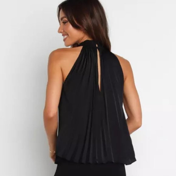 SOLD NWT Petal and Pup Halter Sleeveless Black Top, Andrea, size 8 (L) - Picture 2 of 4